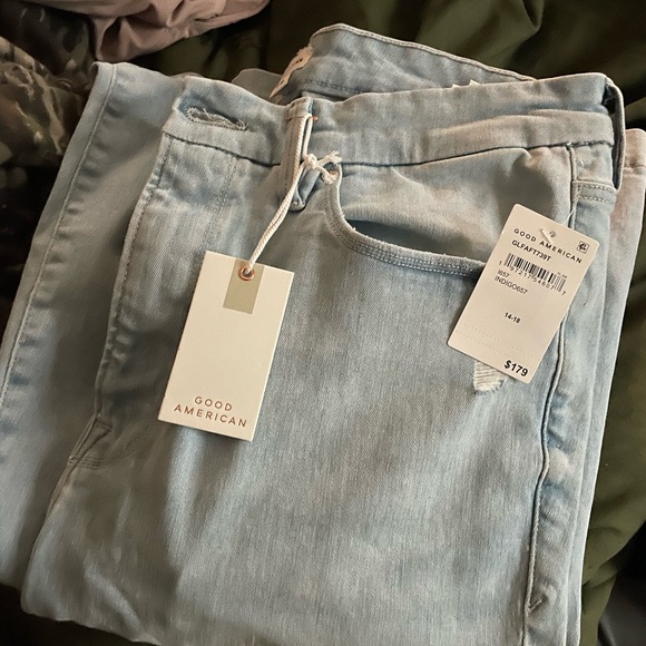 Good American Light Blue Flare Jeans - Picture 2 of 4